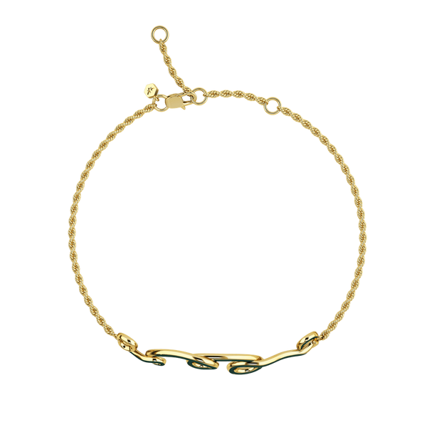 1986 | WIGGLE WIGGLE Collection | BRACELET IN EMERALD GREEN & GOLD ...